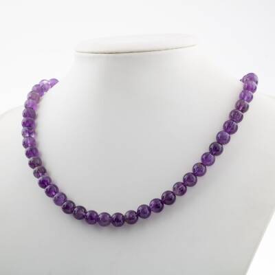 Hint Akiği 6 mm Dizi Doğal Taş Kolye - 2