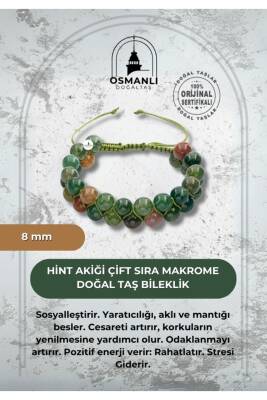 Hint Akiği 8mm Çift Sıra Makrome Doğal Taş Bileklik - Osmanlı Doğaltaş