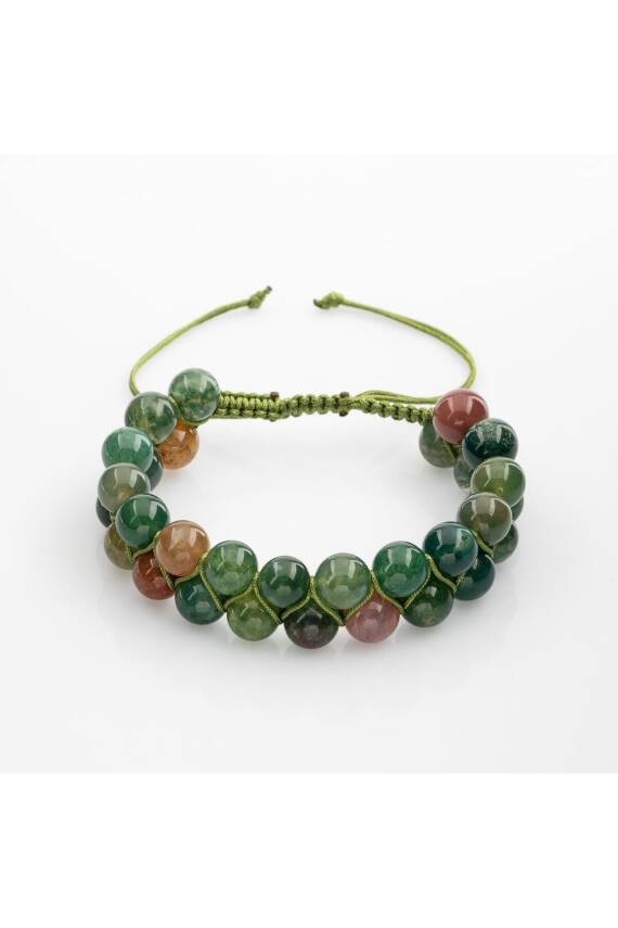 Hint Akiği 8mm Çift Sıra Makrome Doğal Taş Bileklik - 3