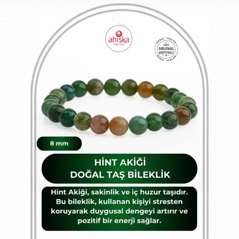 Hint Akiği 8mm Doğal Taş Bileklik - 1