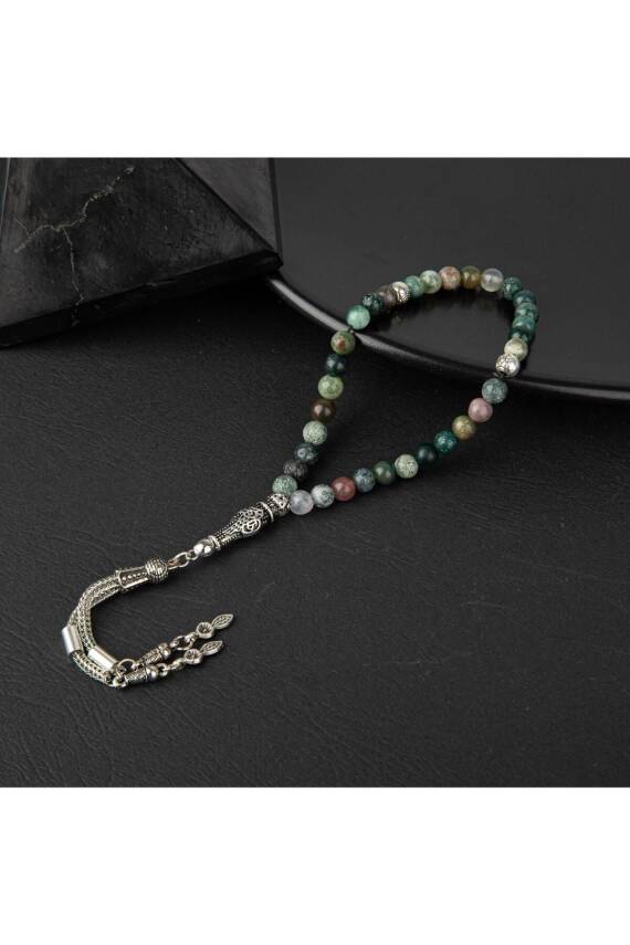 Hint Akiği Doğal Taş Tesbih 33lük - 6mm - 3