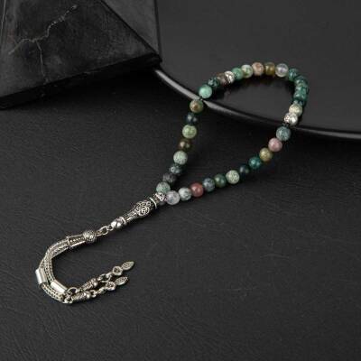 Hint Akiği Doğal Taş Tesbih 33lük - 6mm - Doğal Taş