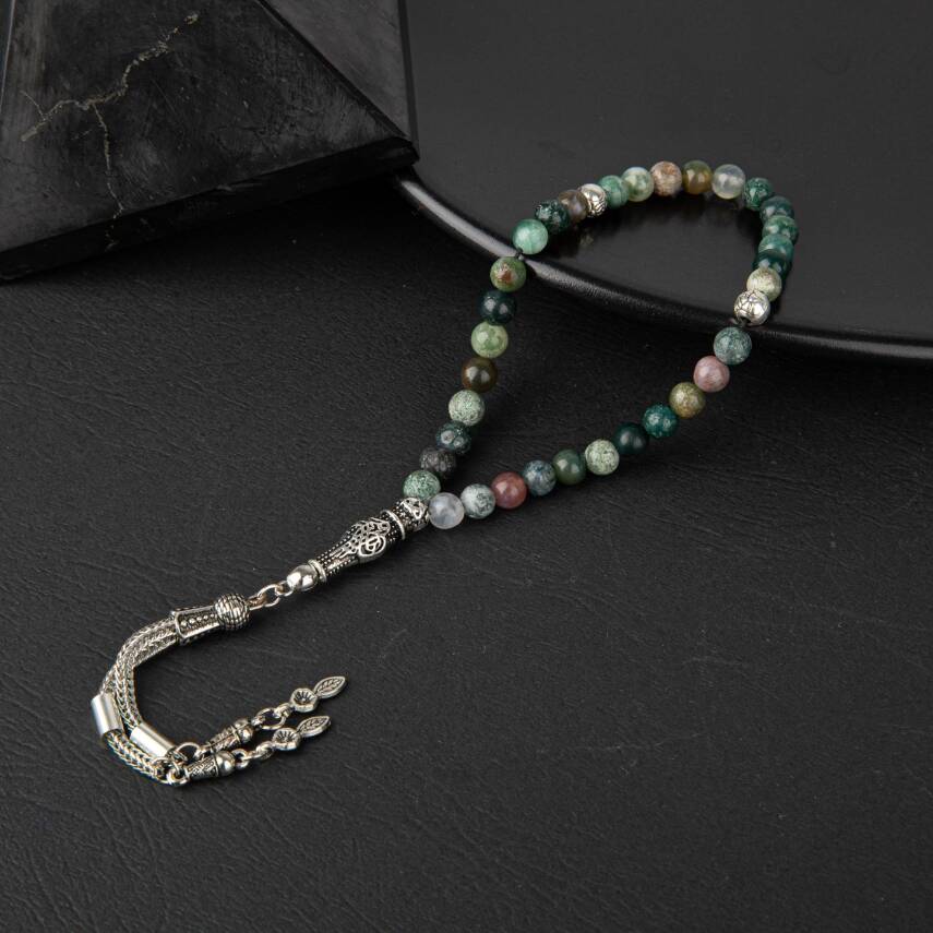 Hint Akiği Doğal Taş Tesbih 33lük - 6mm - 1