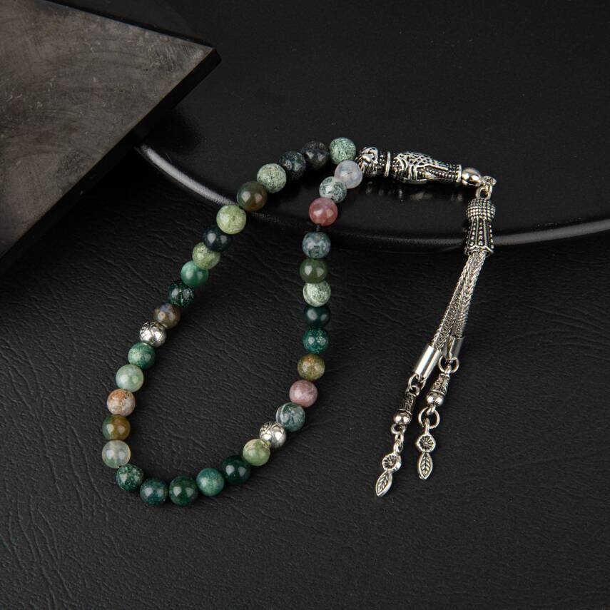 Hint Akiği Doğal Taş Tesbih 33lük - 6mm - 2