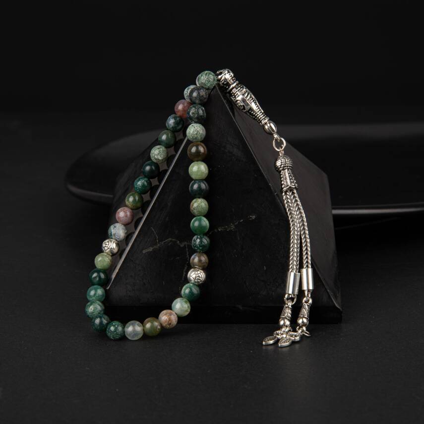 Hint Akiği Doğal Taş Tesbih 33lük - 6mm - 3