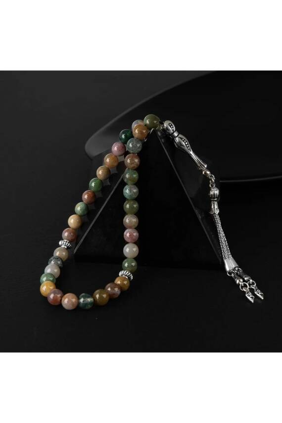 Hint Akiği Doğal Taş Tesbih 33lük - 8mm - 1