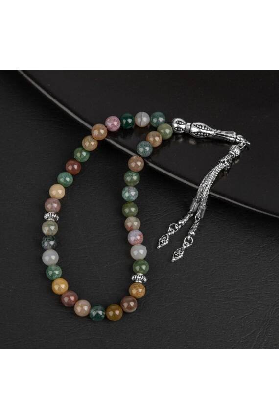 Hint Akiği Doğal Taş Tesbih 33lük - 8mm - 3