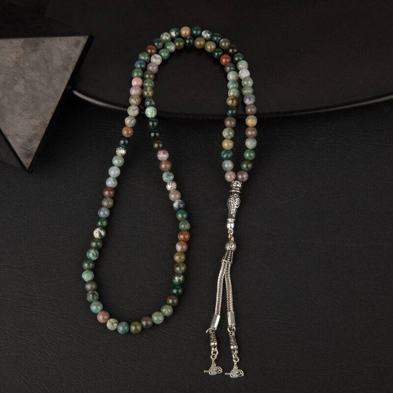 Hint Akiği Doğal Taş Tesbih 99luk - 6mm - 2