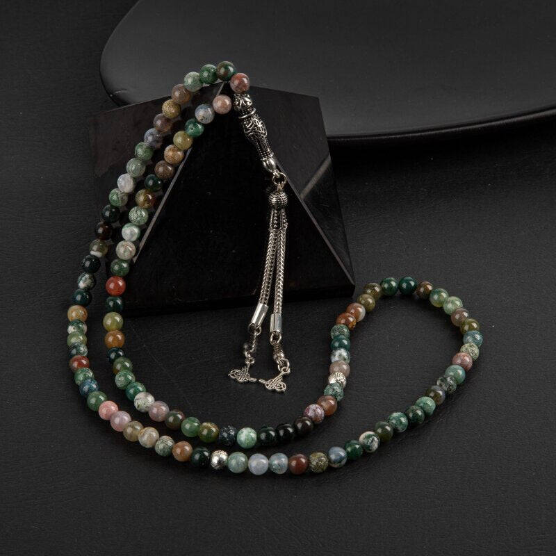 Hint Akiği Doğal Taş Tesbih 99luk - 6mm - 3