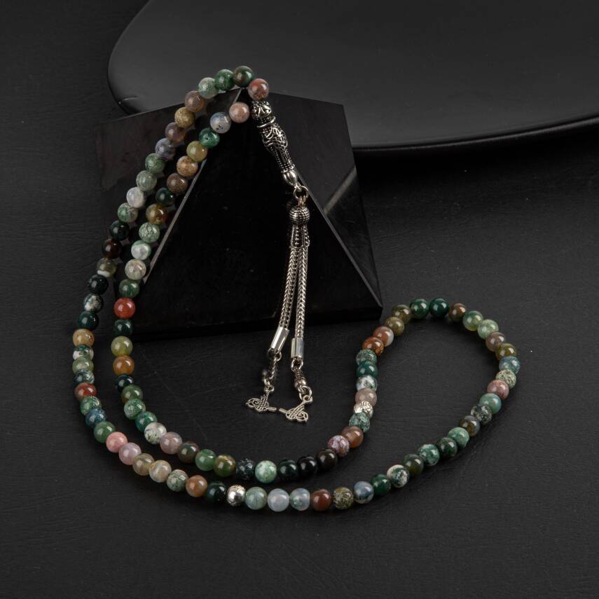 Hint Akiği Doğal Taş Tesbih 99luk - 6mm - 1