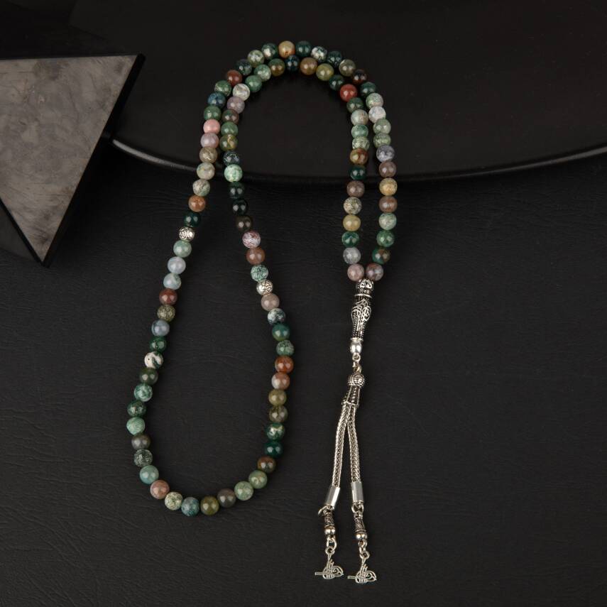 Hint Akiği Doğal Taş Tesbih 99luk - 6mm - 2