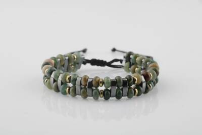 Hint Akik-Hematit Doğal Taş Bileklik - Osmanlı Doğaltaş