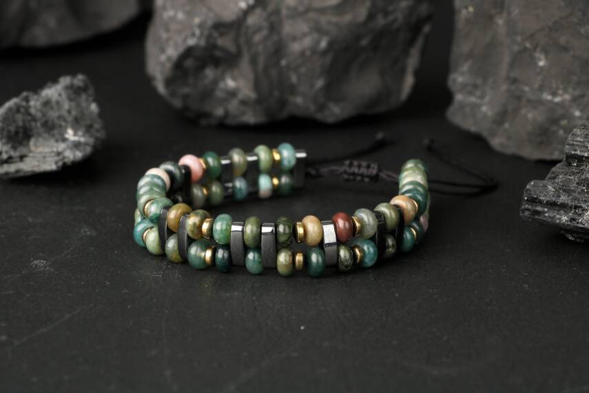 Hint Akik-Hematit Doğal Taş Bileklik - 3