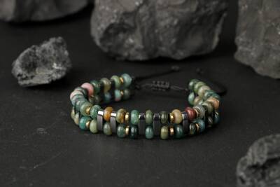 Hint Akik-Hematit Doğal Taş Bileklik - 4