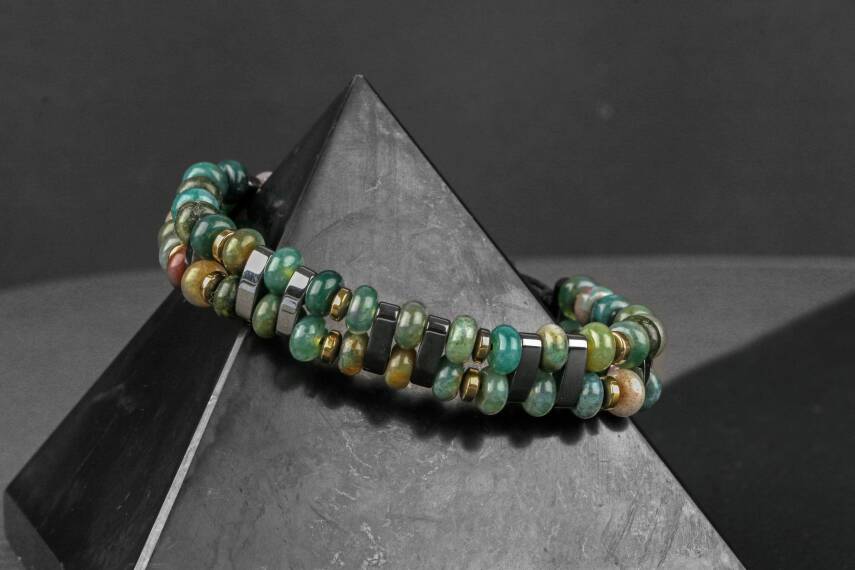 Hint Akik-Hematit Doğal Taş Bileklik - 5