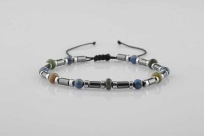 Hint Akik-Lapis Lazuli-Hematit Doğal Taş Bileklik - Doğal Taş