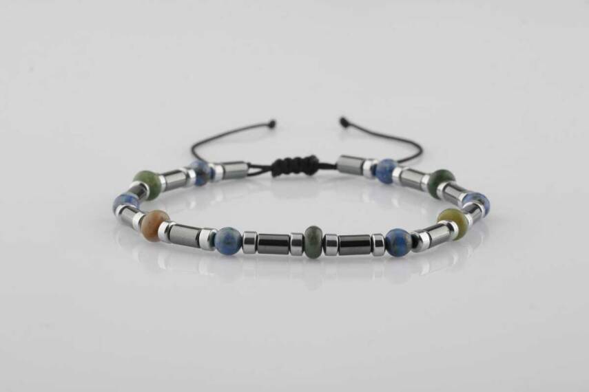 Hint Akik-Lapis Lazuli-Hematit Doğal Taş Bileklik - 1