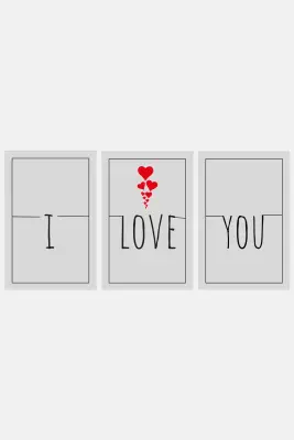 I love you 3lü Mdf Tablo - 2