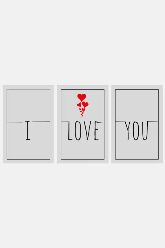 I love you 3lü Mdf Tablo - 2