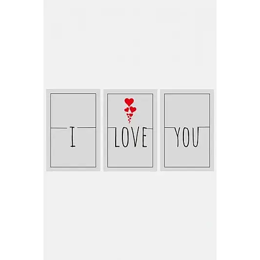 I love you 3lü Mdf Tablo - 1