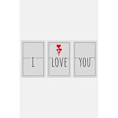 I love you 3lü Mdf Tablo - 3