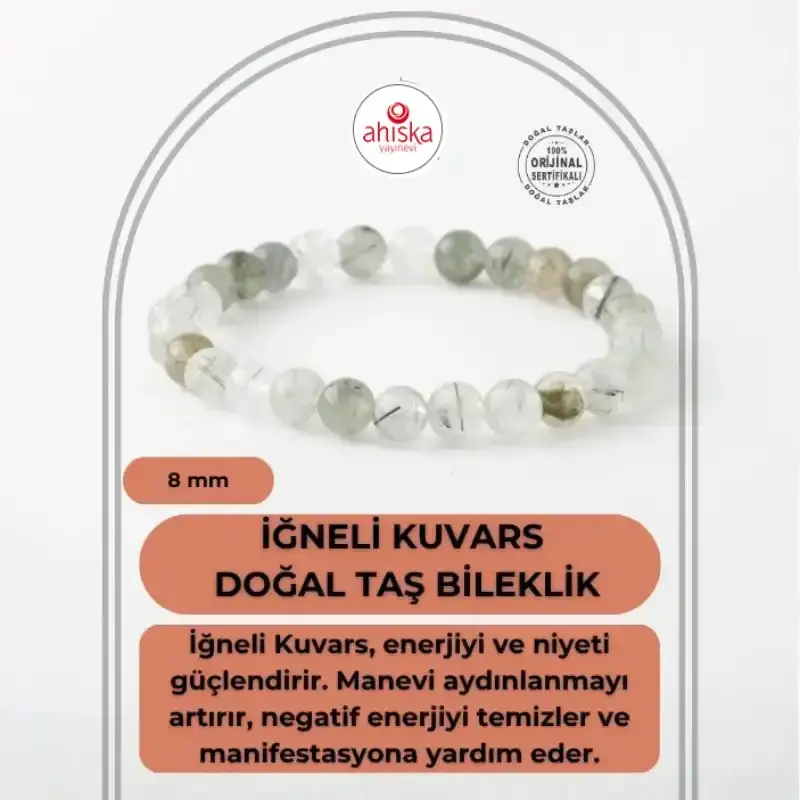 İğneli Kuvars 8mm Doğal Taş Bileklik - 2