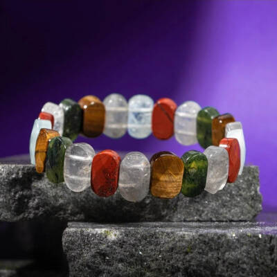 İkizler Burcu Bileklik Akuamarin, Kaplan Gözü, Kristal Kuvars, Labradorit, Obsidyen, Yeşim - 3