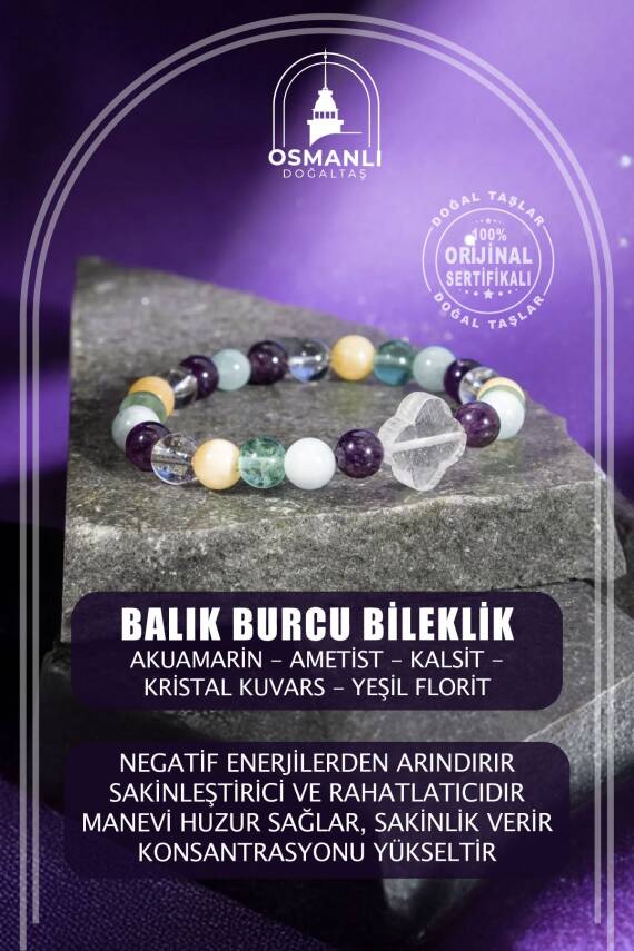 İkizler Burcu Bileklik Akuamarin, Kaplan Gözü, Kristal Kuvars, Labradorit, Obsidyen, Yeşim - 2
