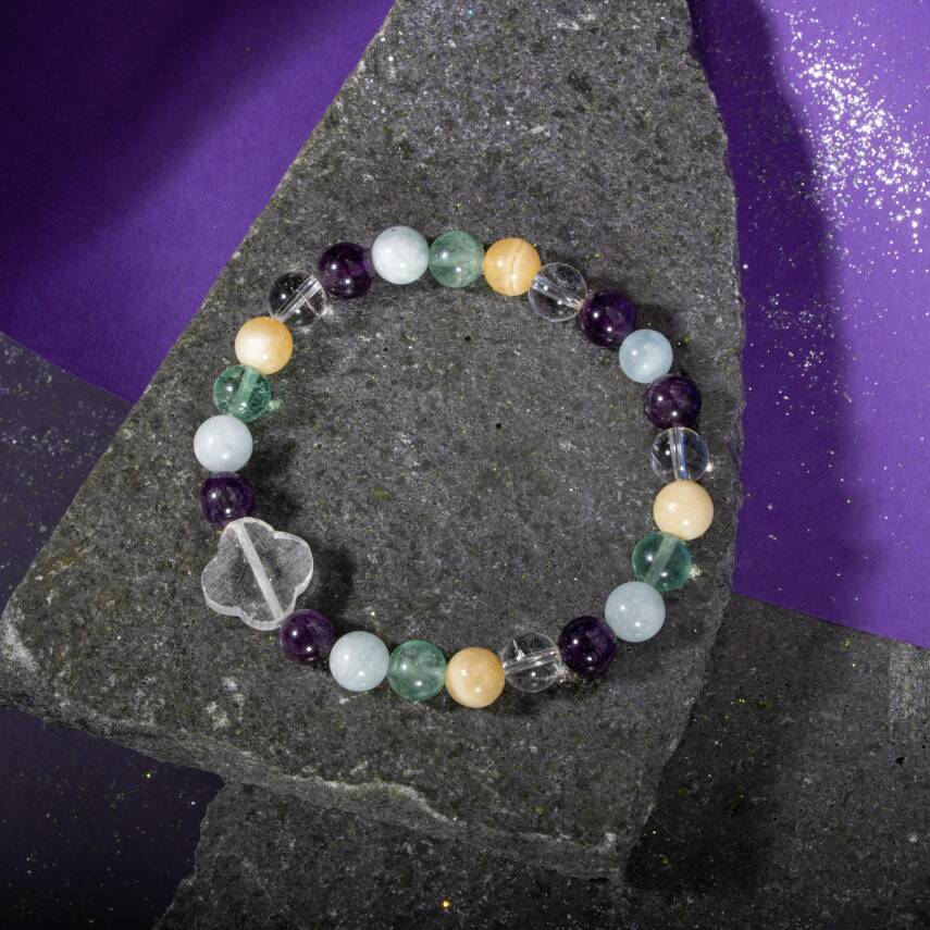 İkizler Burcu Bileklik Akuamarin, Kaplan Gözü, Kristal Kuvars, Labradorit, Obsidyen, Yeşim - 3