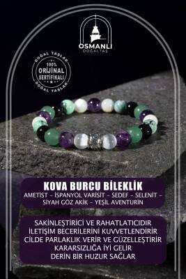 İkizler Burcu Bileklik Ay Taşı, Güneş Taşı, Kaplan Gözü, Kırmızı Akik, Pembe Kuvars, Yeşim - 2