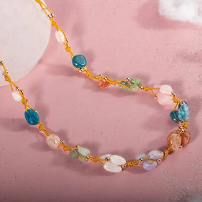 İkizler Burcu Kolye Ay Taşı, Güneş Taşı, Kalsedon, Kiyanit, Mavi Apatit, Pembe Kuvars, Yeşil Aventurin - 5