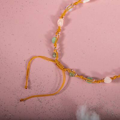 İkizler Burcu Kolye Ay Taşı, Güneş Taşı, Kalsedon, Kiyanit, Mavi Apatit, Pembe Kuvars, Yeşil Aventurin - 4