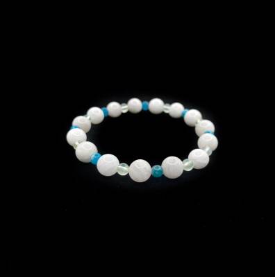 İkizler Burcu Kolye Bileklik Seti Ay Taşı Güneş Taşı Kalsedon Mavi Apatit Pembe Kuvars Yeşil Aventurin Yeşim Sertifikalı Hakiki Orijinal Doğal Taş - 2