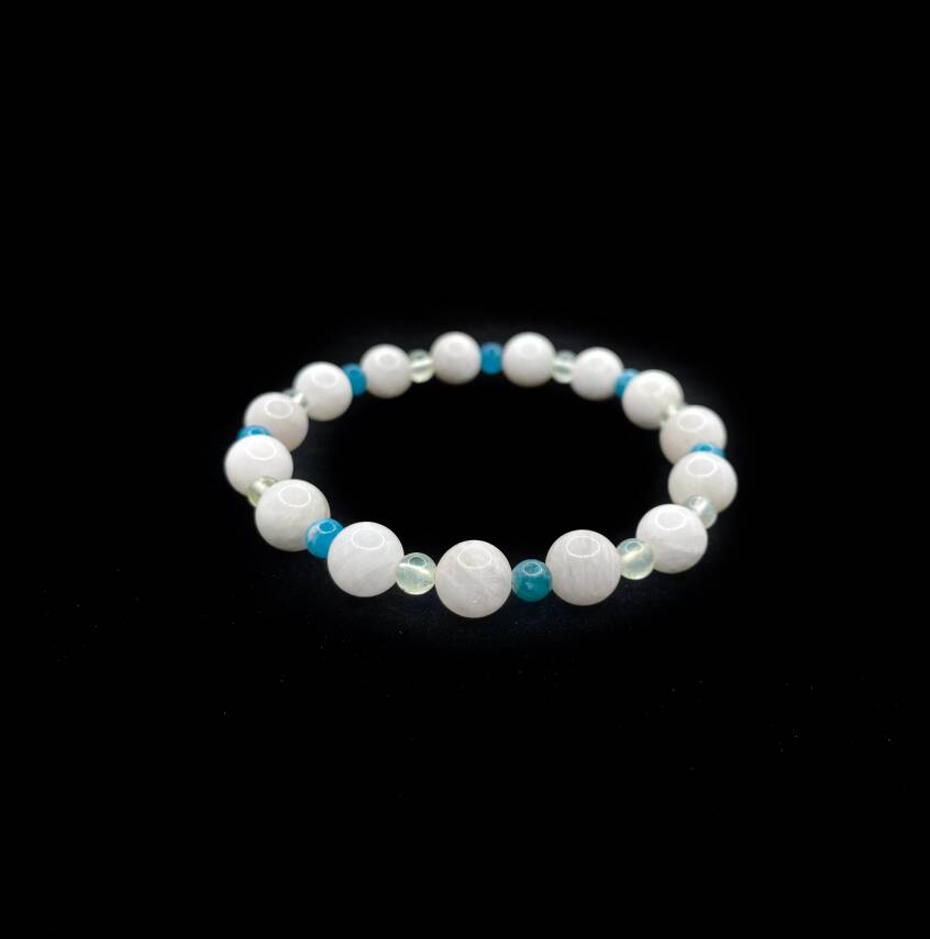 İkizler Burcu Kolye Bileklik Seti Ay Taşı Güneş Taşı Kalsedon Mavi Apatit Pembe Kuvars Yeşil Aventurin Yeşim Sertifikalı Hakiki Orijinal Doğal Taş - 2