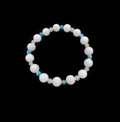 İkizler Burcu Kolye Bileklik Seti Ay Taşı Güneş Taşı Kalsedon Mavi Apatit Pembe Kuvars Yeşil Aventurin Yeşim Sertifikalı Hakiki Orijinal Doğal Taş - 4