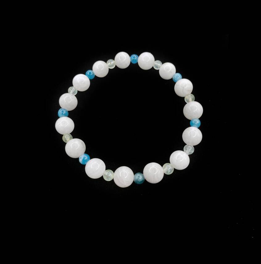 İkizler Burcu Kolye Bileklik Seti Ay Taşı Güneş Taşı Kalsedon Mavi Apatit Pembe Kuvars Yeşil Aventurin Yeşim Sertifikalı Hakiki Orijinal Doğal Taş - 4