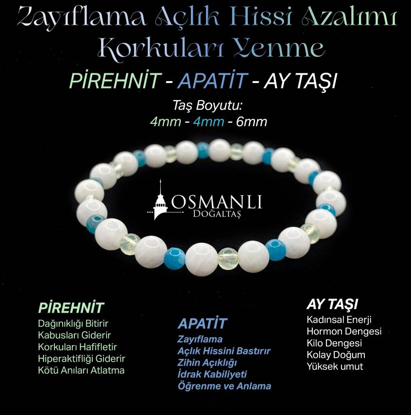 İkizler Burcu Kolye Bileklik Seti Ay Taşı Güneş Taşı Kalsedon Mavi Apatit Pembe Kuvars Yeşil Aventurin Yeşim Sertifikalı Hakiki Orijinal Doğal Taş - 5