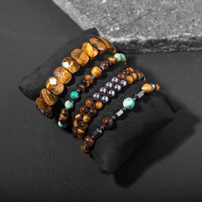 İnanç ve Azim Doğal Taş Erkek Bileklik Seti - 3