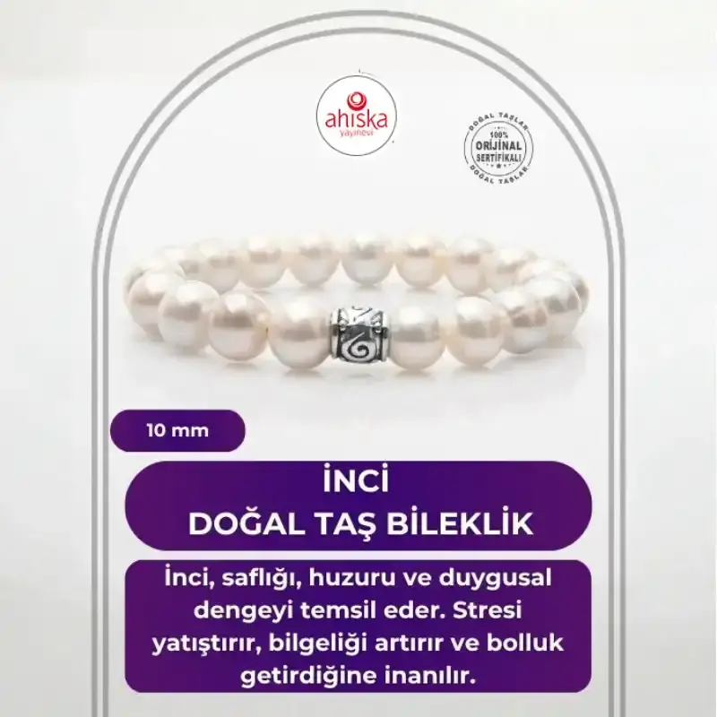 İnci 10mm Doğal Taş Bileklik - 2