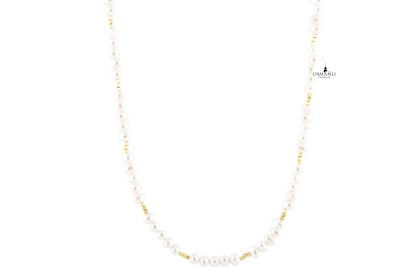 İnci Altın Kaplama Doğal Taş Kolye - 2