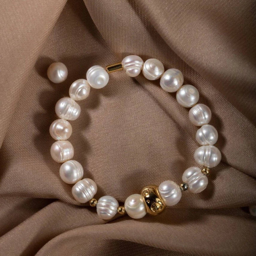 İnci Doğal Taş Bileklik - 1