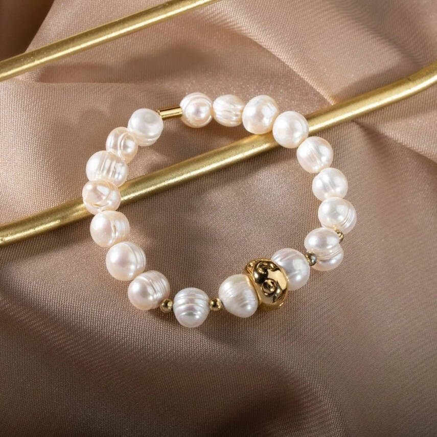 İnci Doğal Taş Bileklik - 4