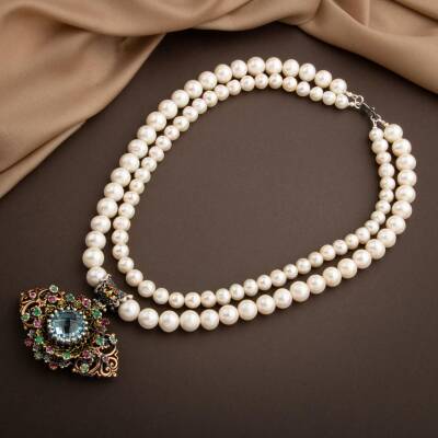 İnci Doğal Taş El İşlemesi Koleksiyon Topaz Kolye - 42cm - 4