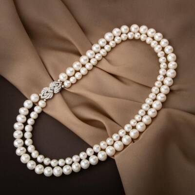 İnci Doğal Taş Gümüş Kilit Kolye - 3