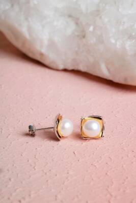 İnci Gümüş Doğal Taş Küpe - 3