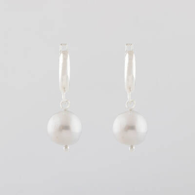 İnci Gümüş Doğal Taş Küpe - 5