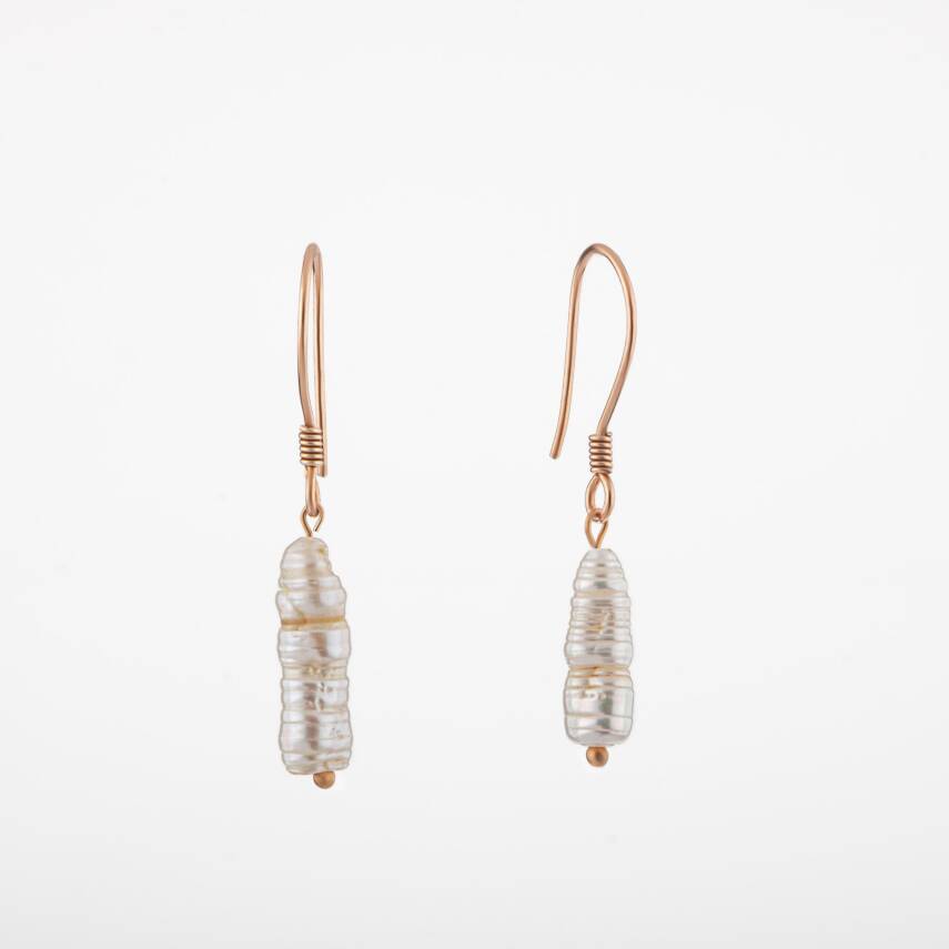 İnci Rose Gümüş Doğal Taş Küpe - 1