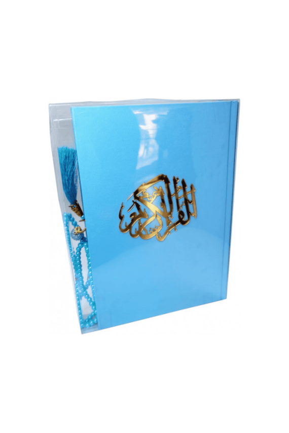 İnci Tesbihli Mavi Kuranı Kerim Orta Boy - 1