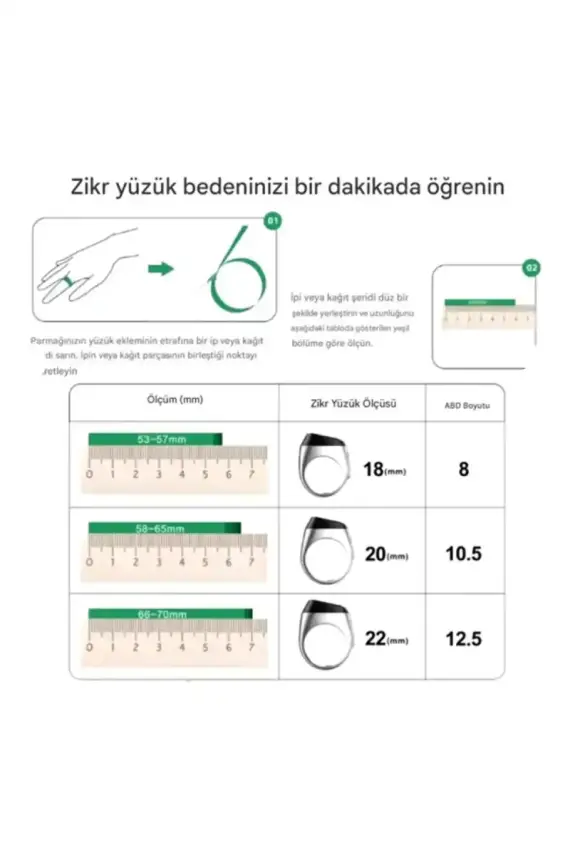 İqibla E01 Akıllı Zikirmatik Zikir Yüzüğü 22mm Siyah - 4