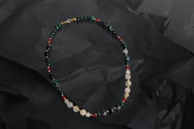 İsabella, Sitrin Anyolit Akik Doğal Taş Kolye - 3